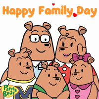 Happy Bears Family Day Animation GIF