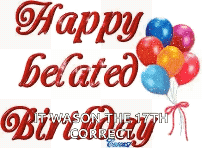 Happy Belated Birthday Balloons GIF