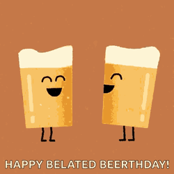 Happy Belated Birthday Beer Cheers Cartoon
