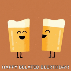 Happy Belated Birthday Cheerful Beer Mugs GIF