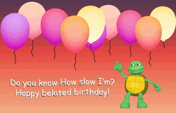 Happy Belated Birthday Slow Turtle Balloons