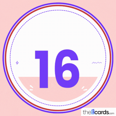Happy Birthday 16 Sticker GIF