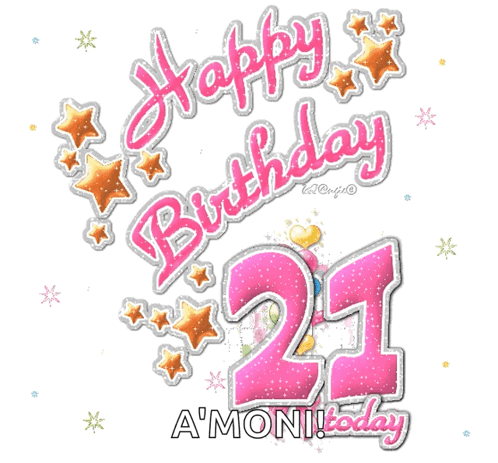 Happy Birthday 21 Card GIF
