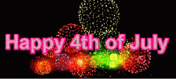 Happy Birthday America Colorful Fireworks  GIF