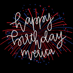 Happy Birthday America Shaking Text Art GIF