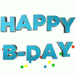 Happy Birthday Animated Greetings With Rainbow Dice GIF