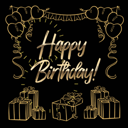 Happy Birthday Animated Sparkling Greeting GIF
