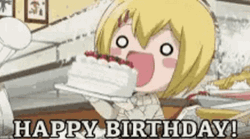 Happy Birthday Anime Armin Arlelt Cake GIF