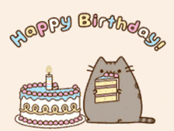 Happy Birthday Anime Pusheen Cat GIF
