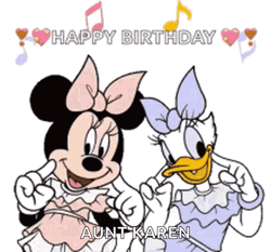 Happy Birthday Aunt Minnie Mouse And Daisy GIF