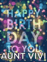 Happy Birthday Aunt Poster Pastel  Color GIF