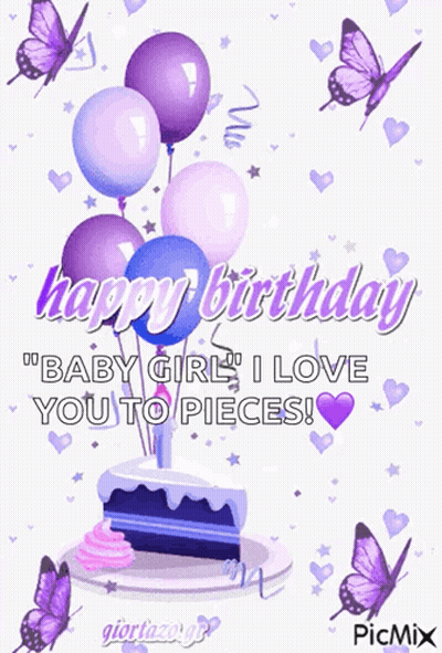 Happy Birthday Baby Girl Card GIF