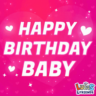 Happy Birthday Baby Pink Background GIF