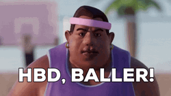 Happy Birthday Baller Funny Face Animation GIF