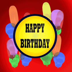 Happy Birthday Balloons In Different Shapes GIF