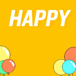 Happy Birthday Balloons Simple Design GIF
