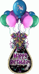 Happy Birthday Balloons With Flashy Background GIF