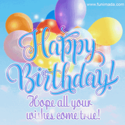 Happy Birthday Balloons With Glowing Design GIF