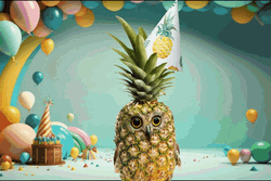 Happy Birthday Beach Pineapple GIF