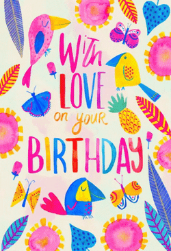 Happy Birthday Beautiful Polychromatic Mobile Art GIF