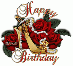 Happy Birthday Beautiful Red Rose Flowers GIF
