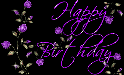 Happy Birthday Beautiful Twinkling Purple GIF