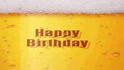 Happy Birthday Beer Bubbles Foam GIF