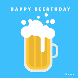 Happy Birthday Beer Foam Bubbling Moving Art GIF