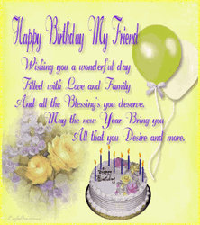 Happy Birthday Bestfriend Cake Greeting GIF