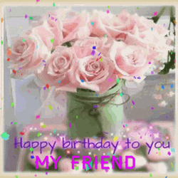 Happy Birthday Bestfriend Pink Roses GIF