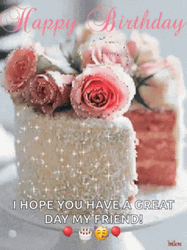 Happy Birthday Bestie Glitter Cake