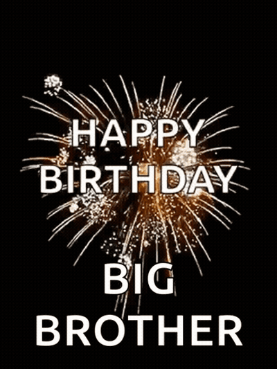 Happy Birthday Big Brother Card With Fireworks GIF