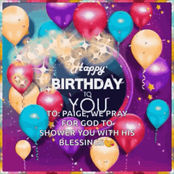 Happy Birthday Blessings With Balloons And Lights GIF
