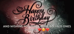 Happy Birthday Blessings With Fireworks GIF
