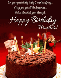 Happy Birthday Bro Black Chocolate Cake GIF