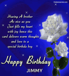 Happy Birthday Bro Message From Jimmy GIF