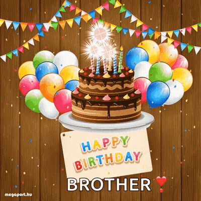 Happy Birthday Brother Card GIF