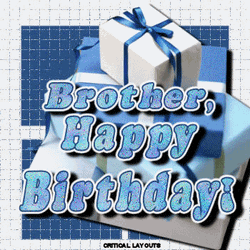 Happy Birthday Brother Funny Blue Gift GIF
