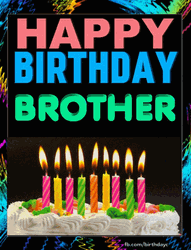 Happy Birthday Brother Funny Colorful Candle GIF