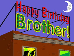 Happy Birthday Brother Funny Colorful Sign GIF