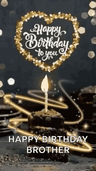 Happy Birthday Brother Greeting Card GIF