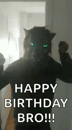 Happy Birthday Brother In Law Man Wolf Head GIF