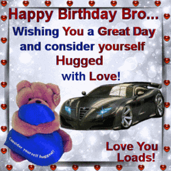 Happy Birthday Brother Love Hugged GIF