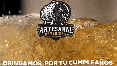 Happy Birthday Bubbling Artesanal Beer GIF