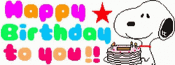 Happy Birthday Cake For Snoopy GIF