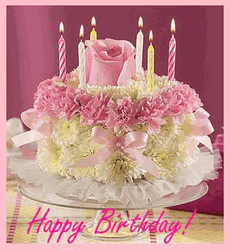 Happy Birthday Cake Girly Pink GIF