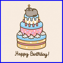 Happy Birthday Cake Pusheen Cat GIF