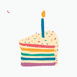 Happy Birthday Cake Rainbow Slice Candle