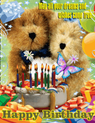Happy Birthday Cake Teddy Bears Art