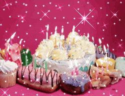 Happy Birthday Cake Treats Candles Sparkles